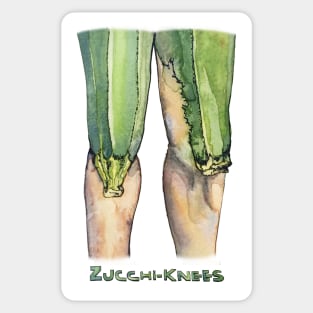 Quirky Zucchi-knees Pun Painting, Zucchini Gardener Sticker